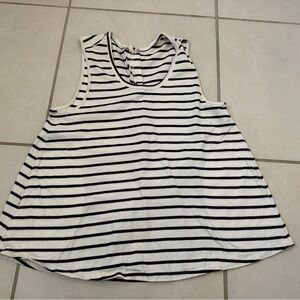 We The Free Black and White Striped Tank Top